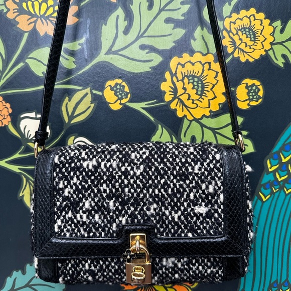 Dolce & Gabbana Tweed & Python Shoulder Bag with Padlock, Made in Italy with COA - Picture 5 of 16